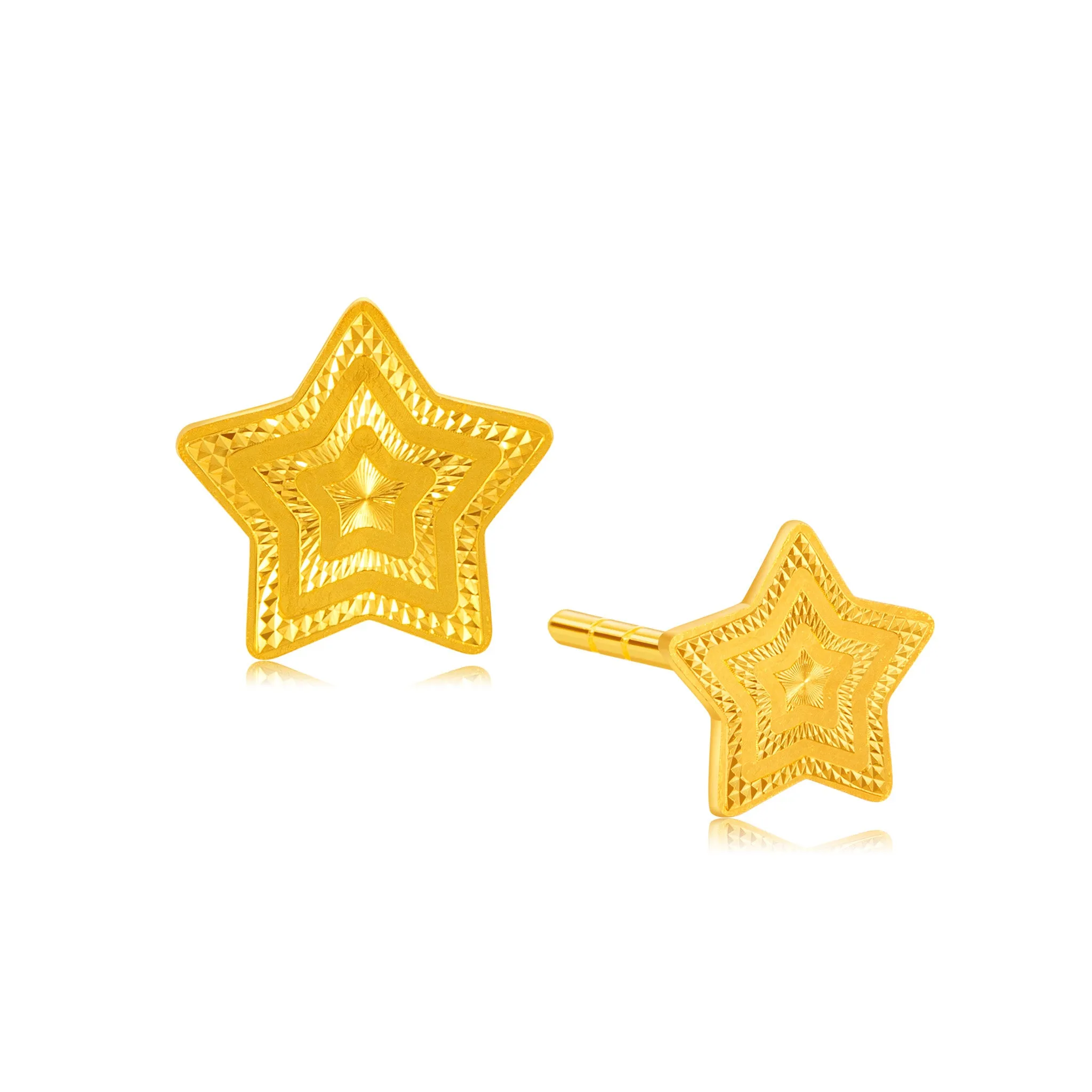 14K Gold Radiant Starburst Earrings