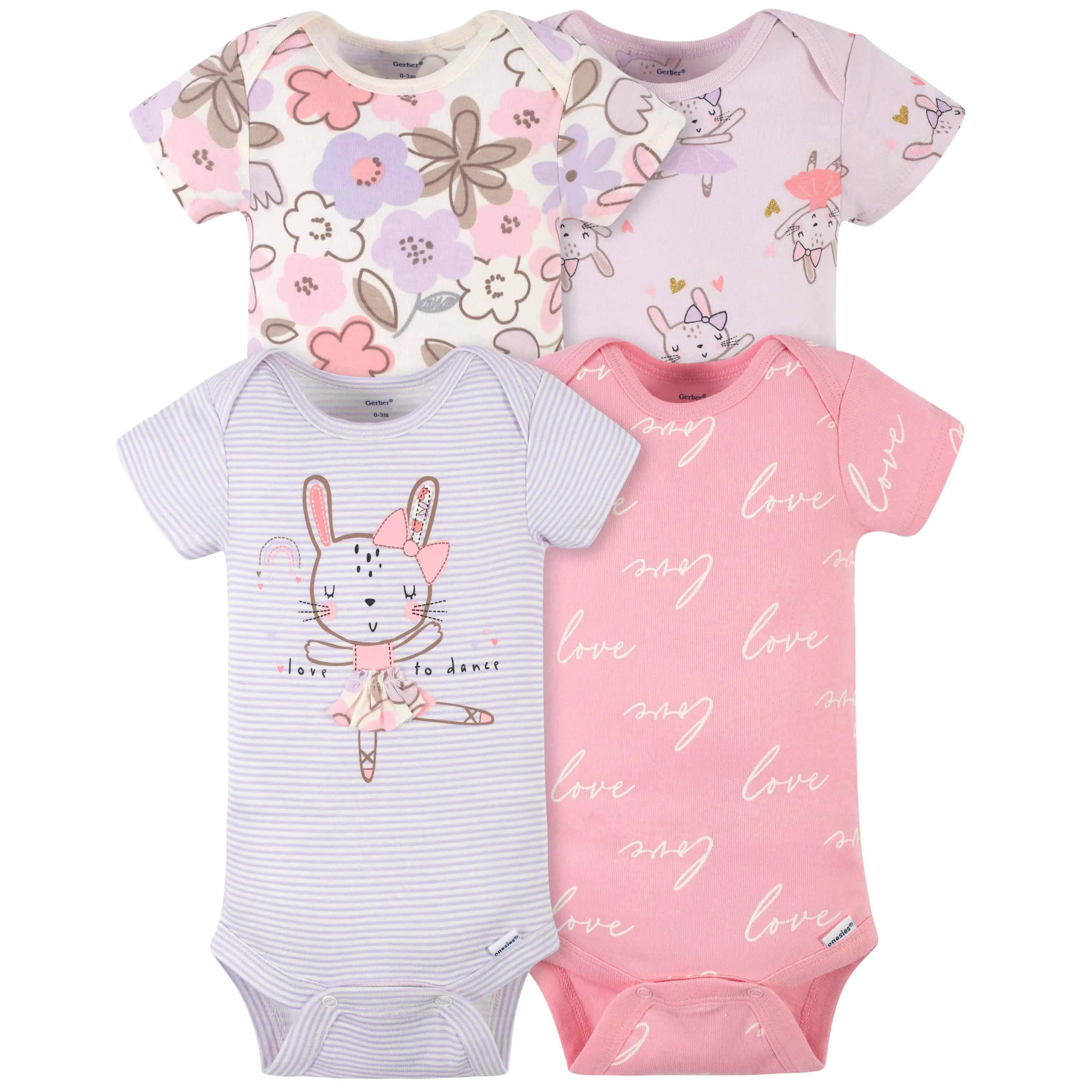 18-Piece Baby Girls Bunny Ballerina Onesies® Bodysuit, Mitten, Cap, & Sock Set