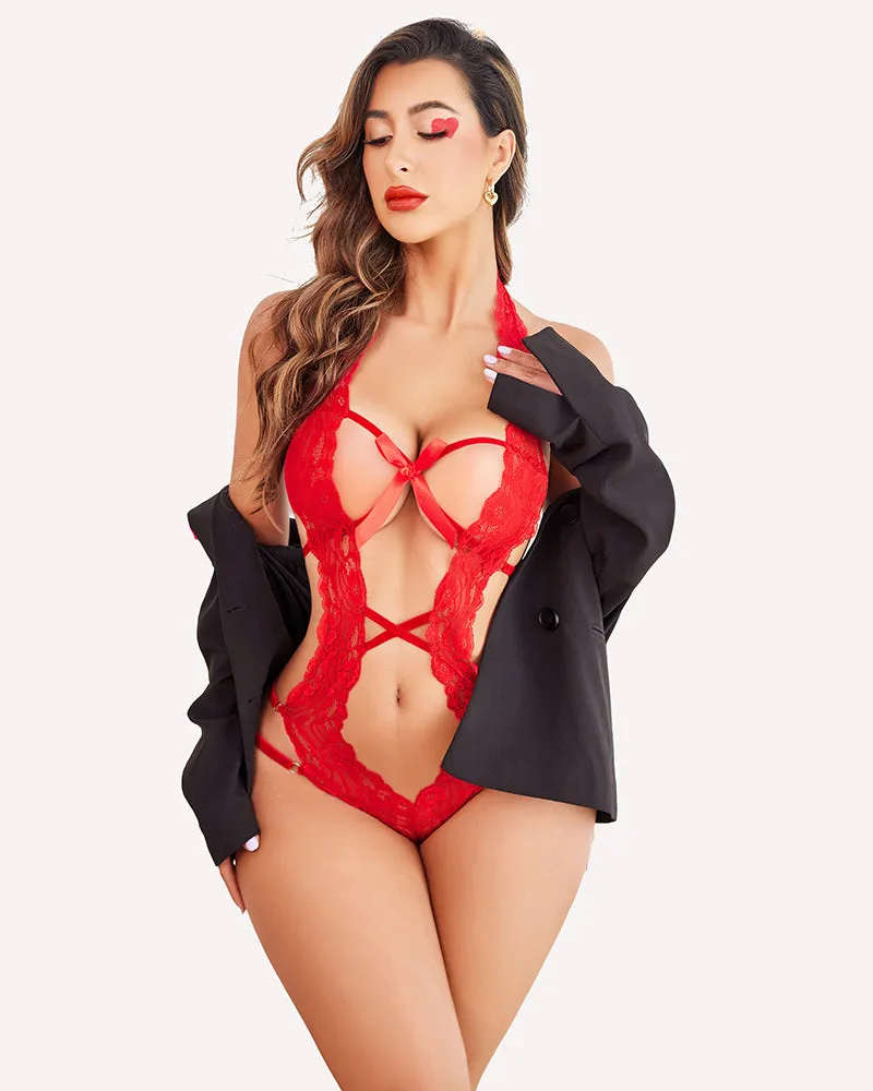 2 Pack V Halter Lingerie Bodysuits