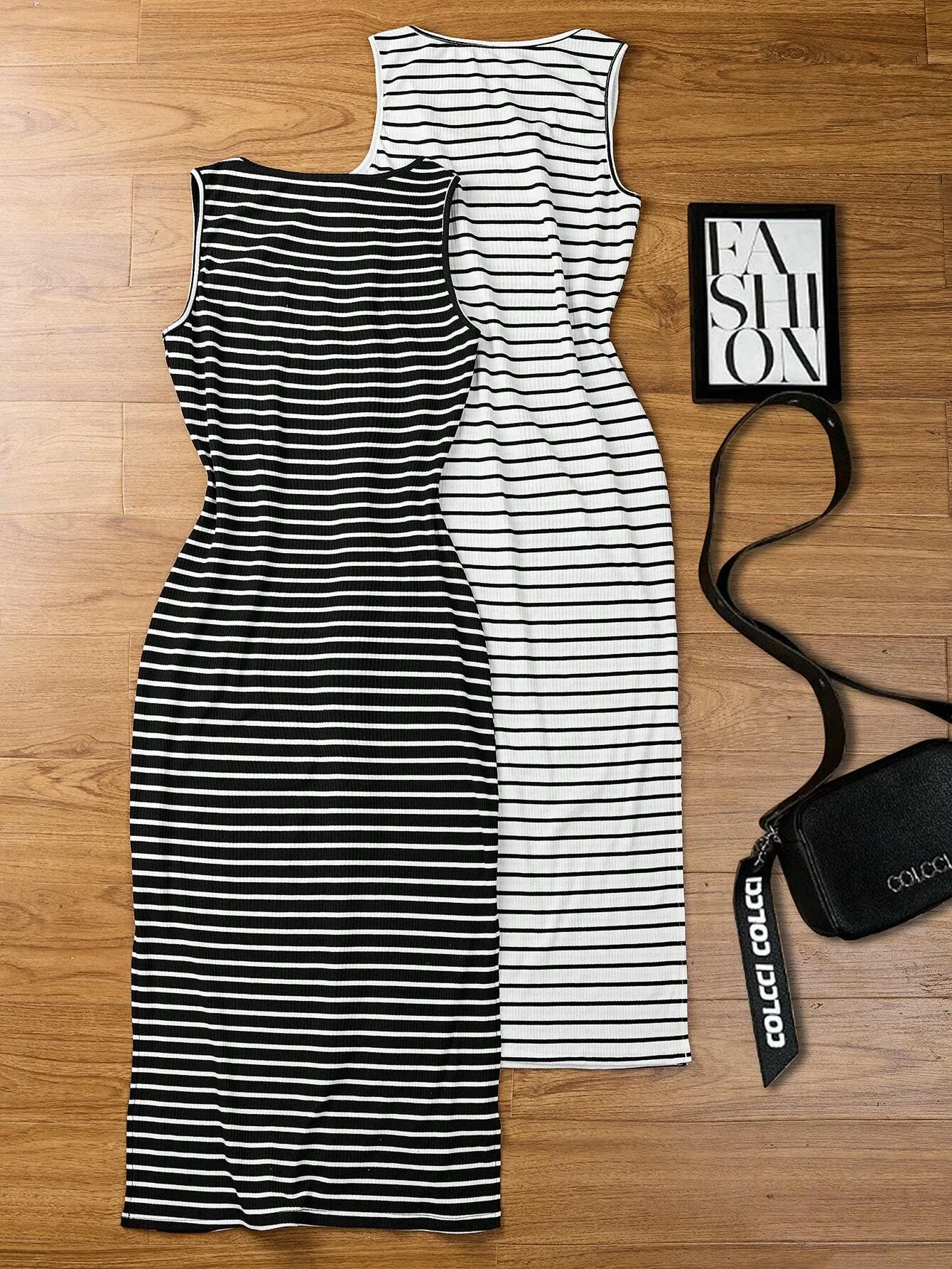 2pcs Women's Summer Striped Casual Dresses