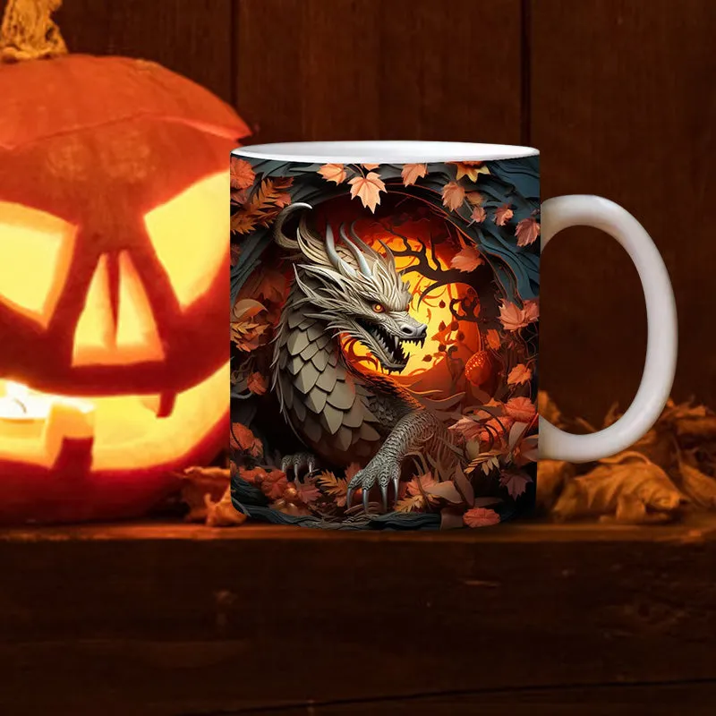 3D Dragon Mug Wrap Design