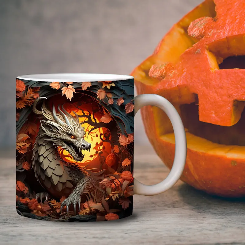 3D Dragon Mug Wrap Design