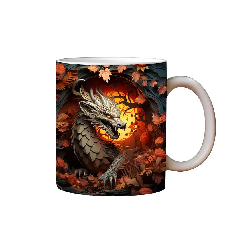 3D Dragon Mug Wrap Design