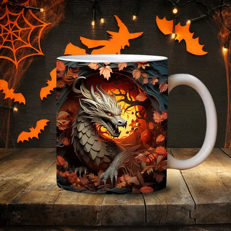 3D Dragon Mug Wrap Design