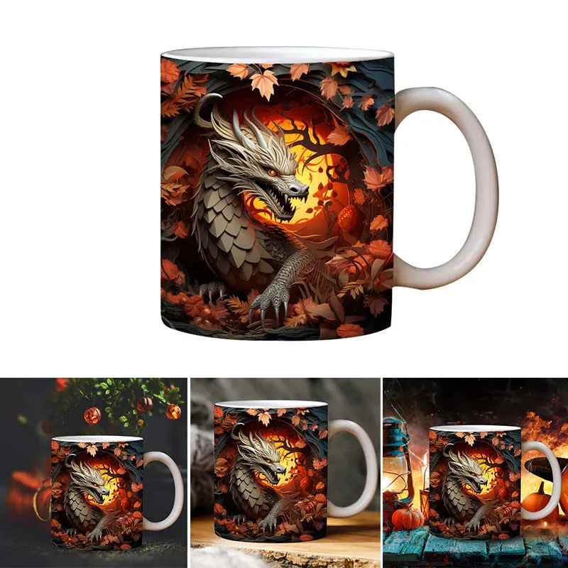 3D Dragon Mug Wrap Design