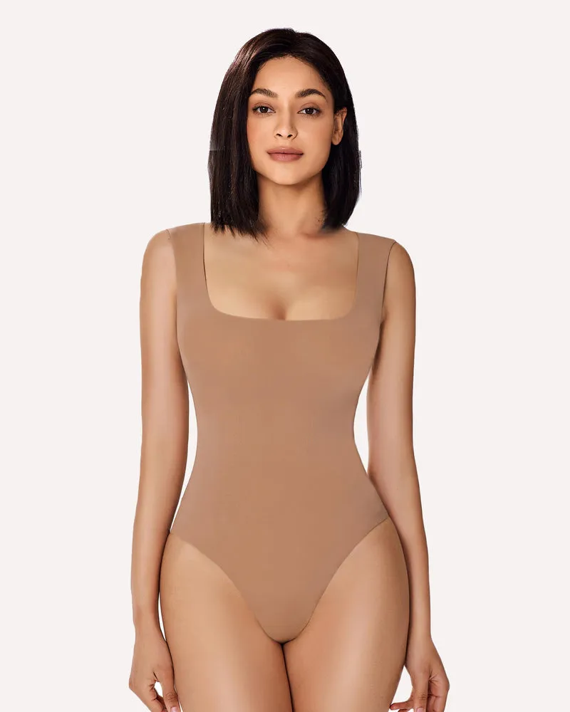 4Pack Square Neck Soft Body Suit Shapewear