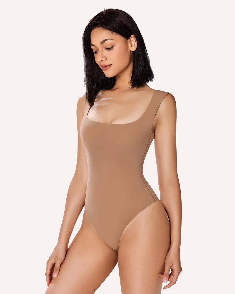 4Pack Square Neck Soft Body Suit Shapewear