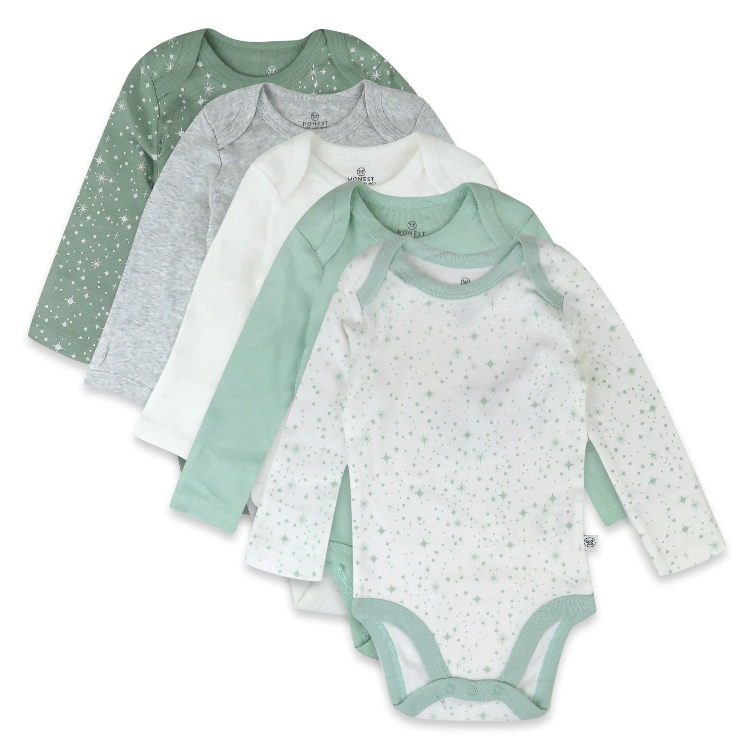 5-Pack Organic Cotton Long Sleeve Bodysuits