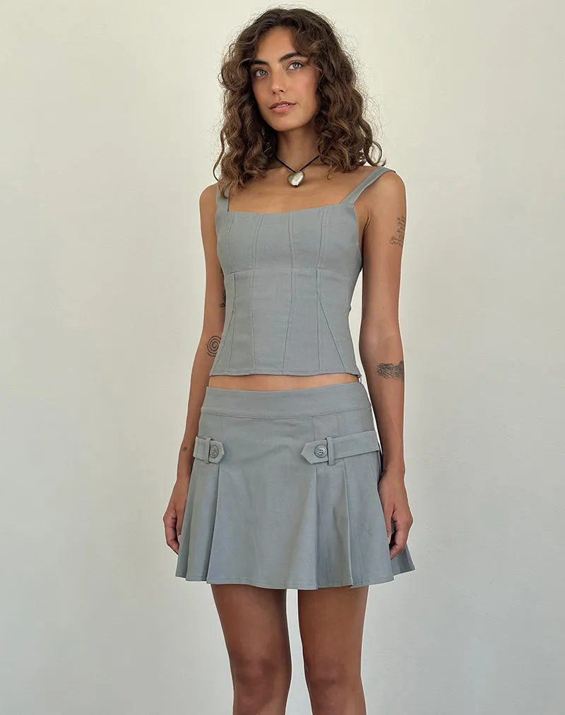 Ailsa Tie Back Top in Grey