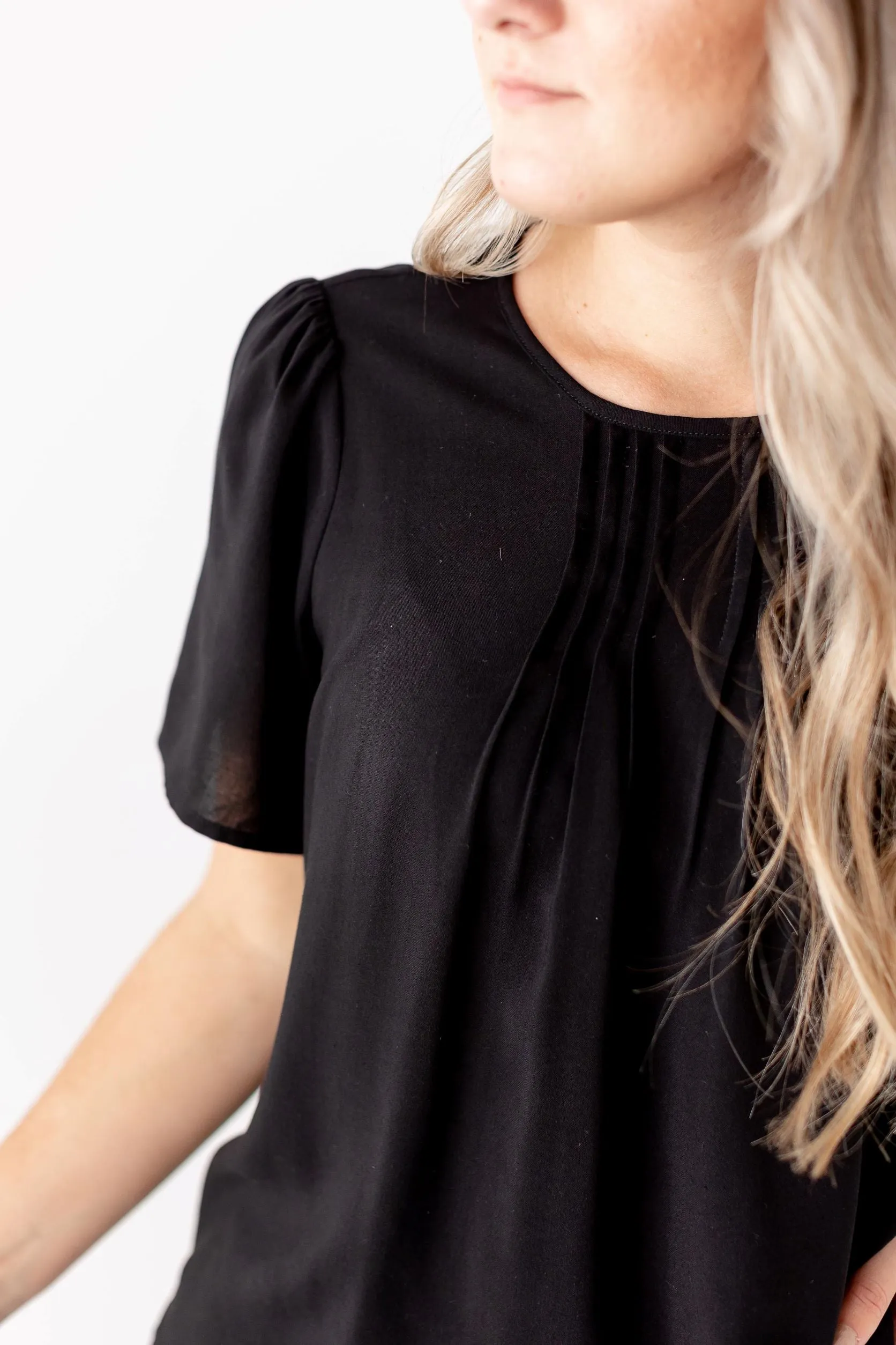 'Aimee' Pintuck Flutter Sleeve Top FINAL SALE