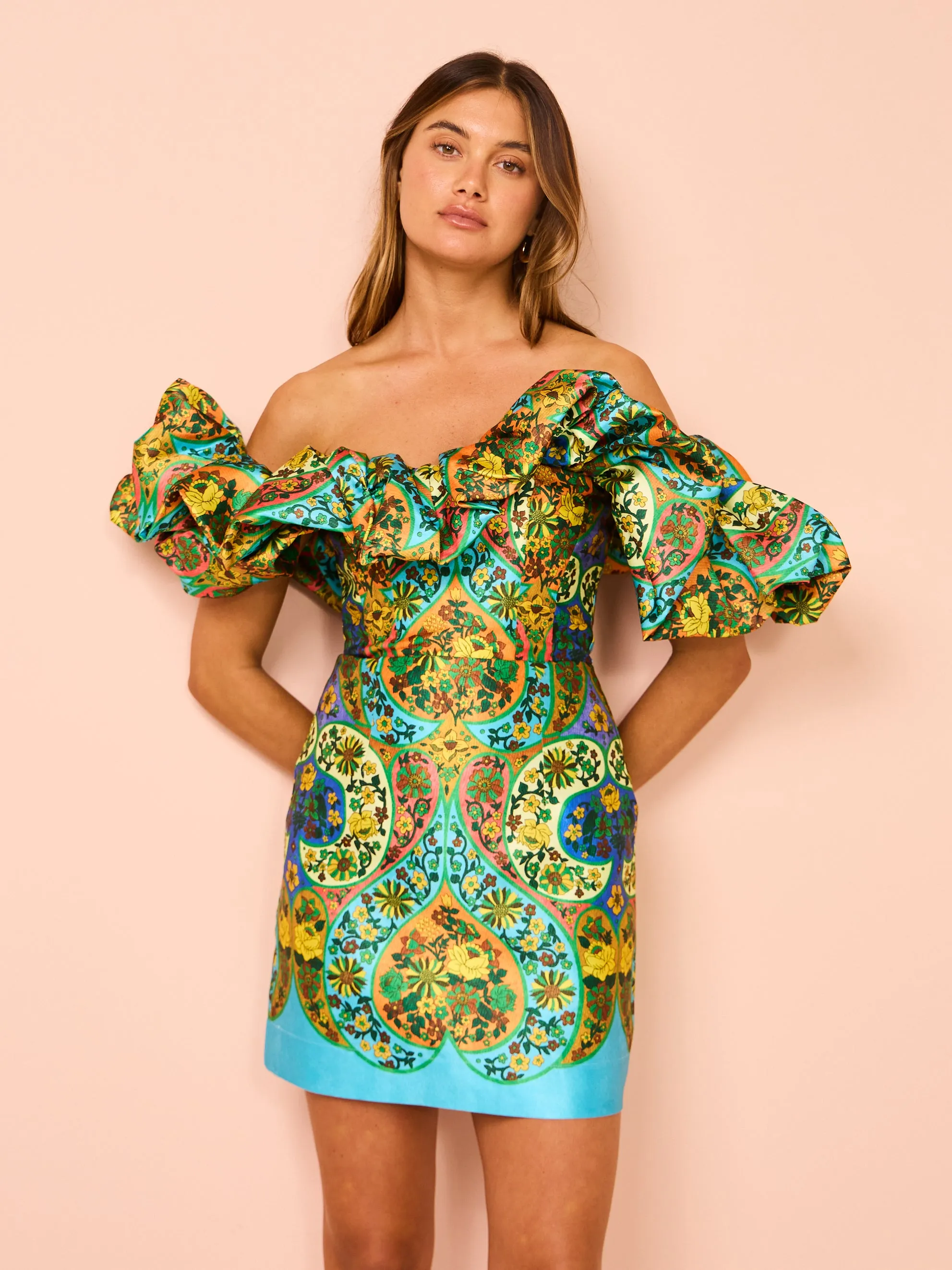 Alemais Sofie Off Shoulder Dress in Mutli