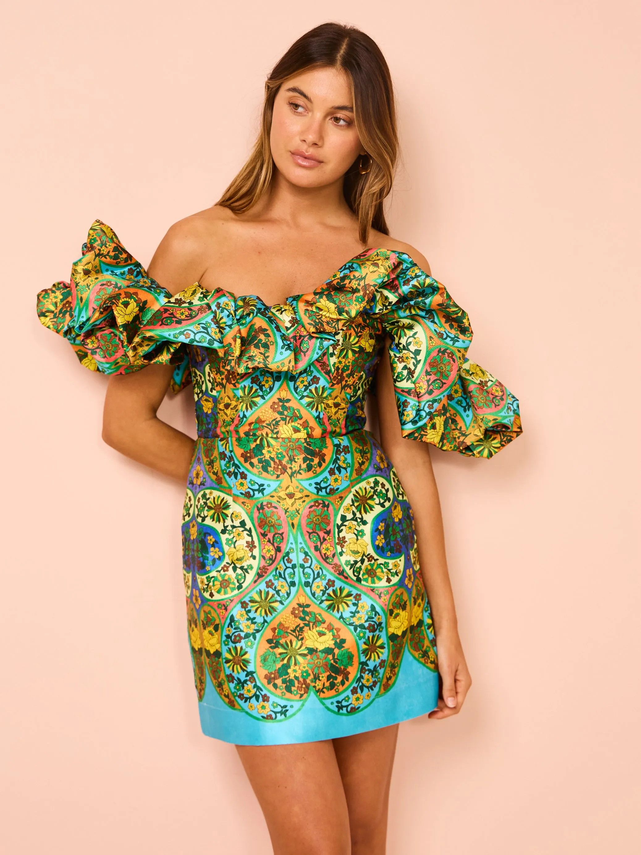 Alemais Sofie Off Shoulder Dress in Mutli