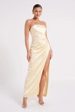 Aminah Draped Strapless Maxi Dress - Butter