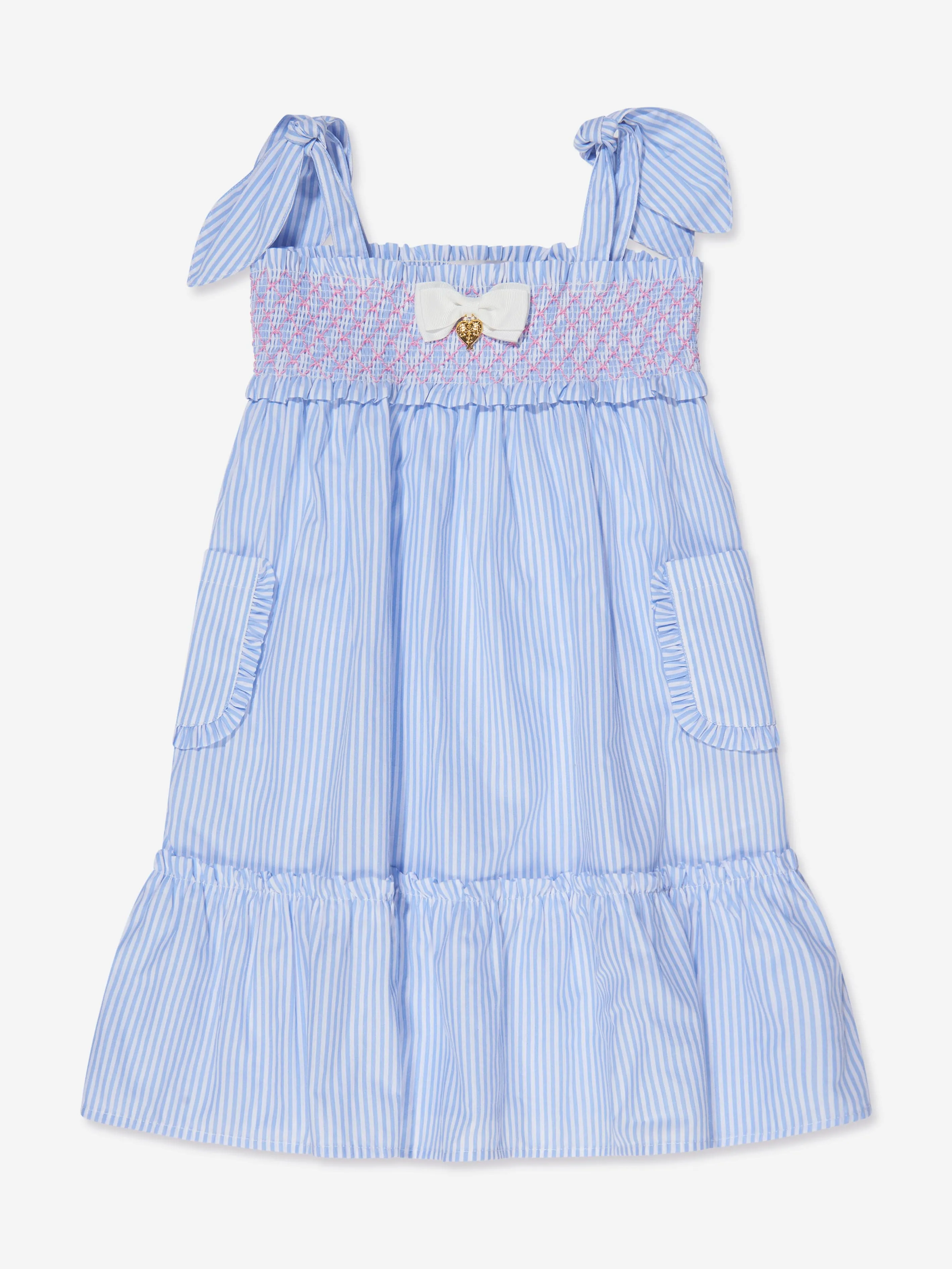 Angels Face Girls St.Ives Striped Dress in Blue