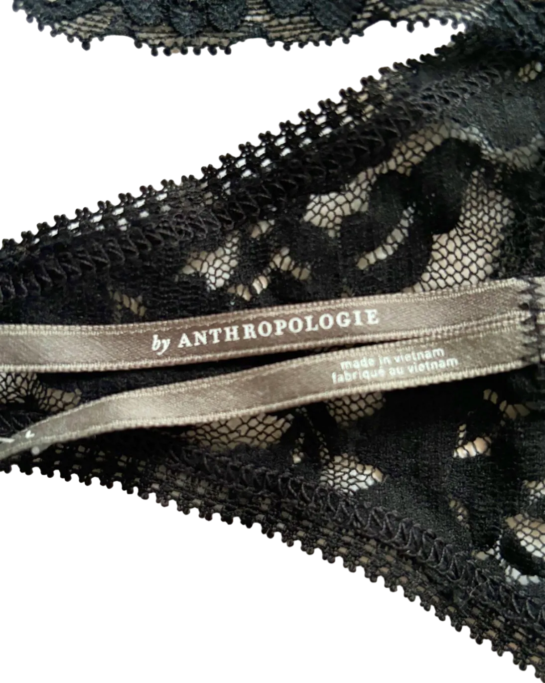 Anthropologie Black Lace Thong UK L