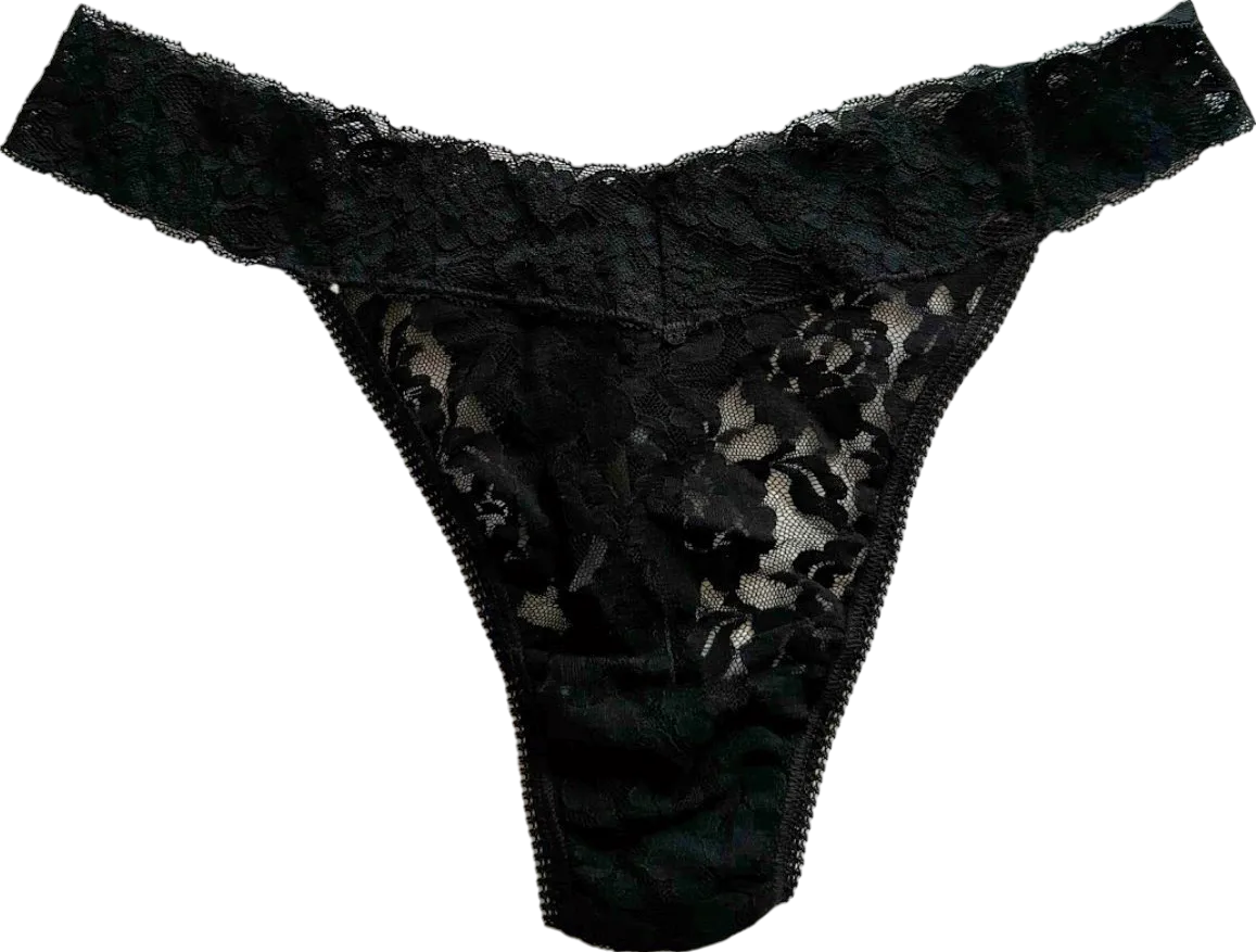 Anthropologie Black Lace Thong UK L