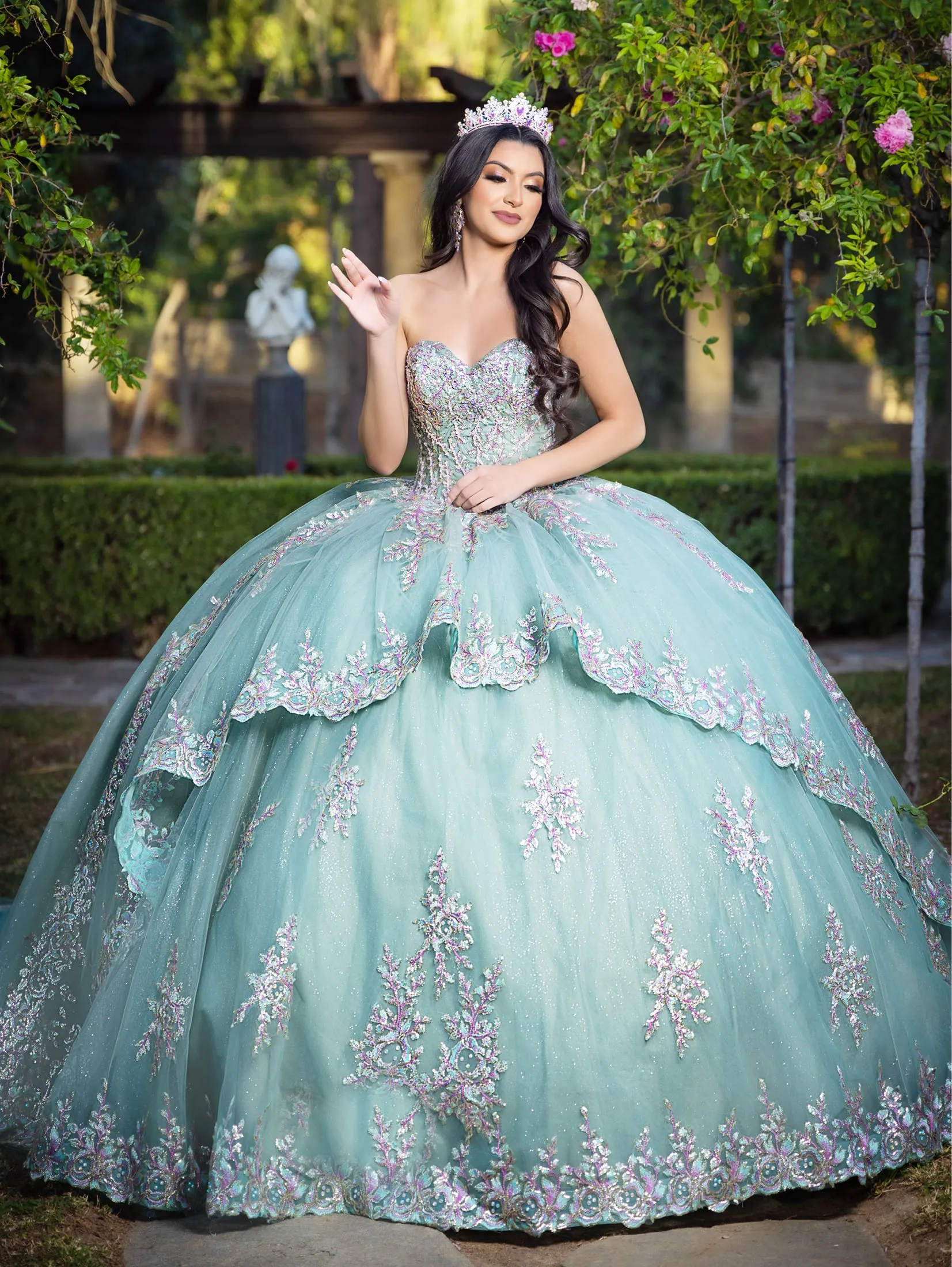 Applique Sweetheart Ball Gown by LizLuo Quince 26090