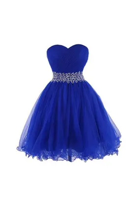 Beaded Homecoming Dress,Sweetheart Tulle Cocktail Dress Homecoming Gowns,SVD587