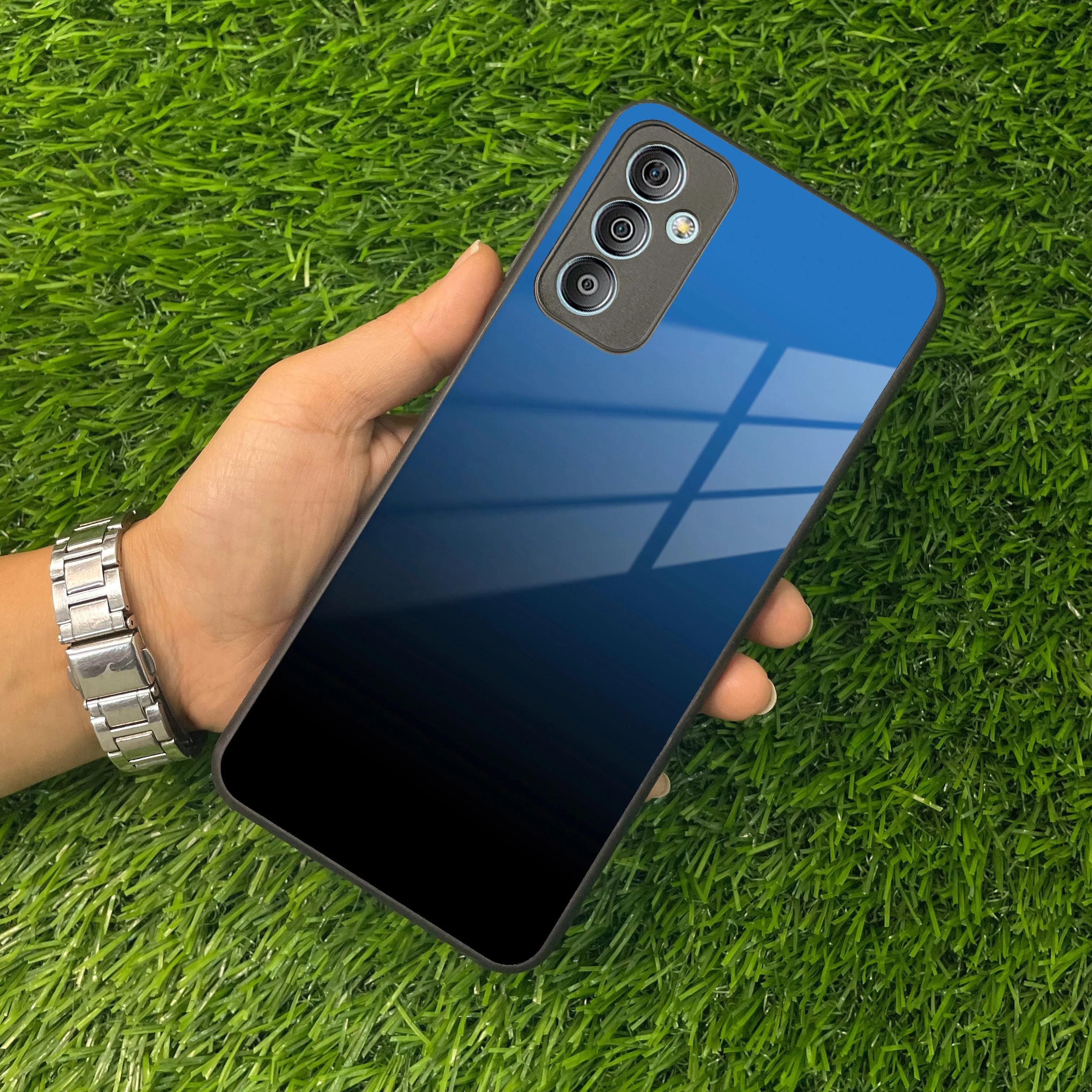 Blue Gradient Glass Case Cover For Samsung