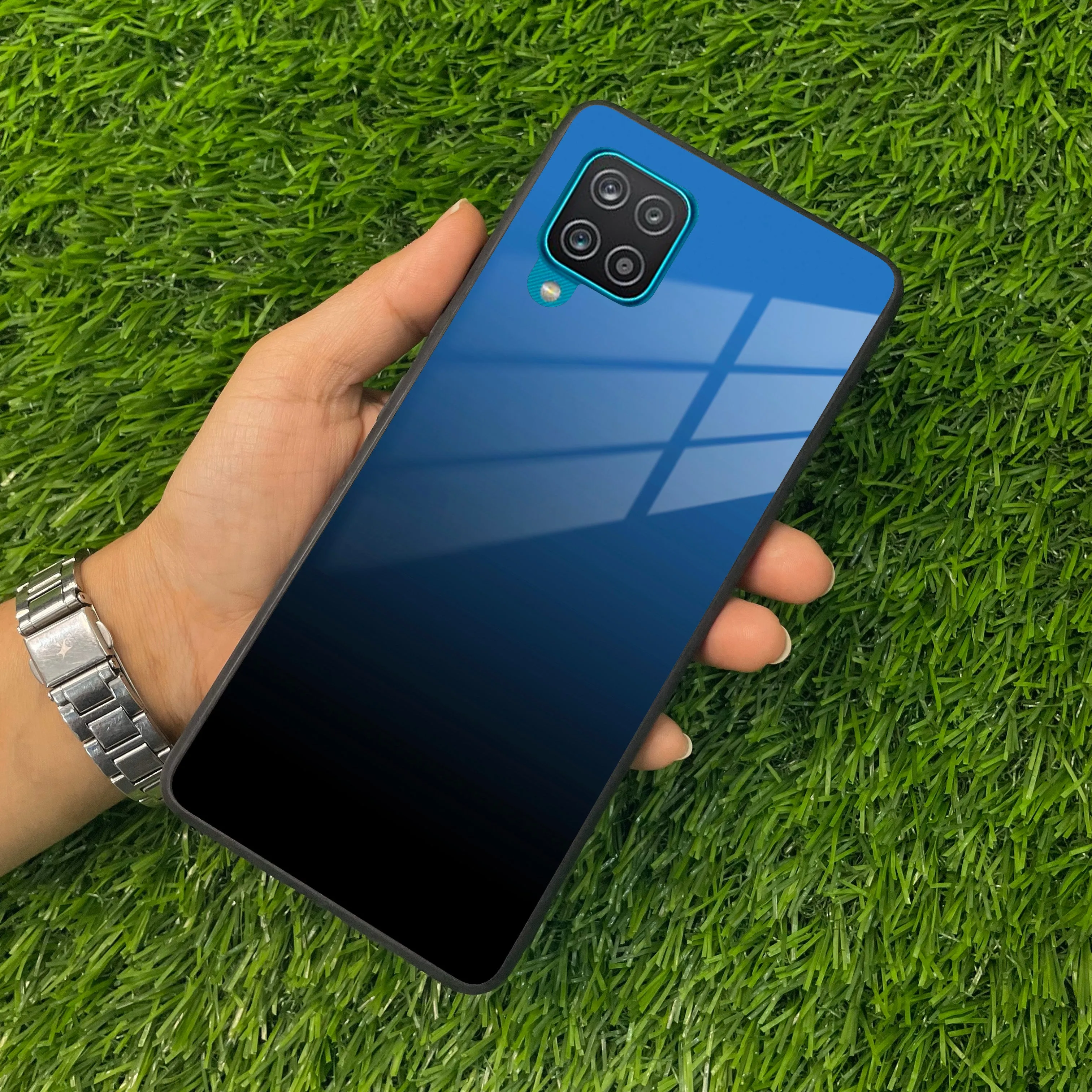 Blue Gradient Glass Case Cover For Samsung