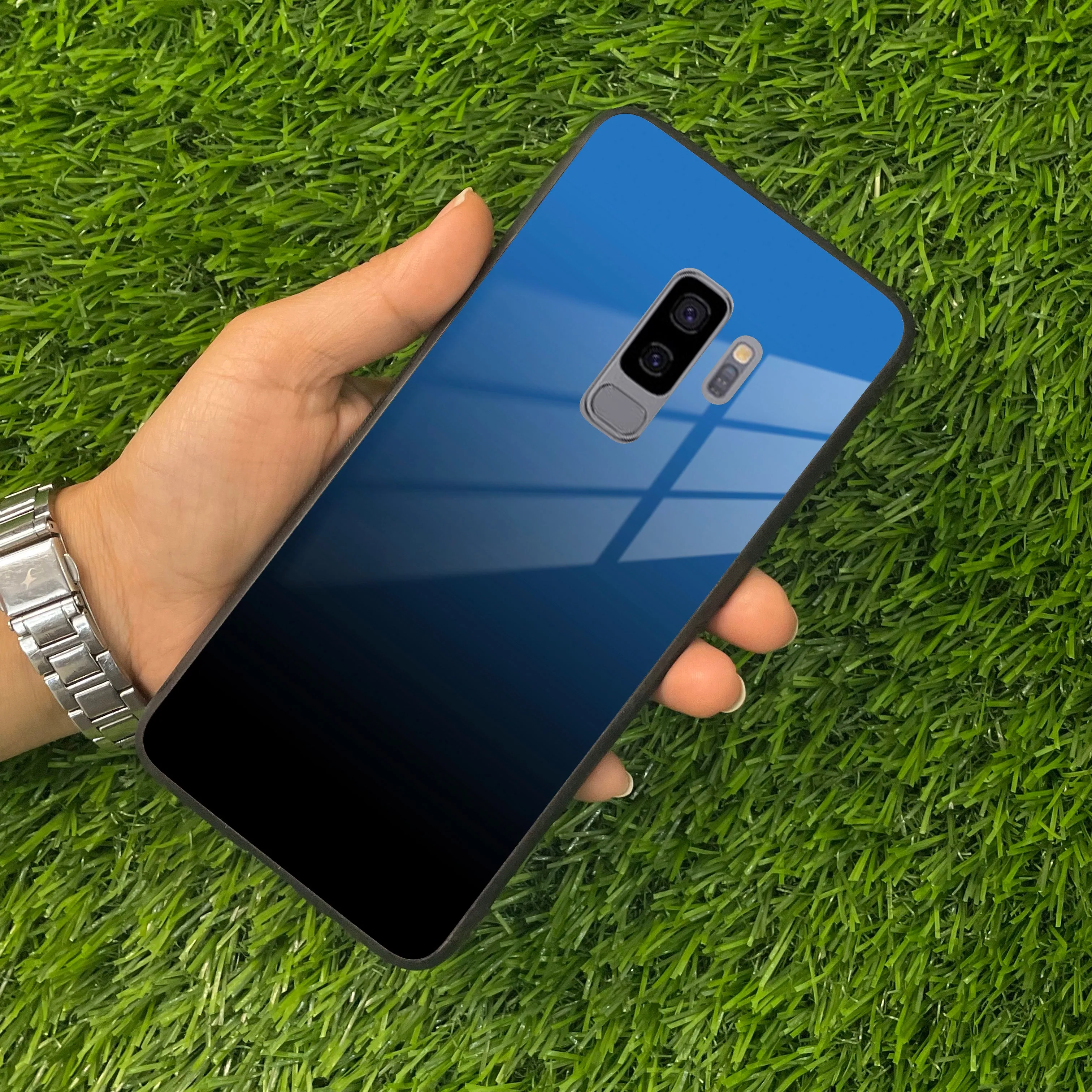 Blue Gradient Glass Case Cover For Samsung