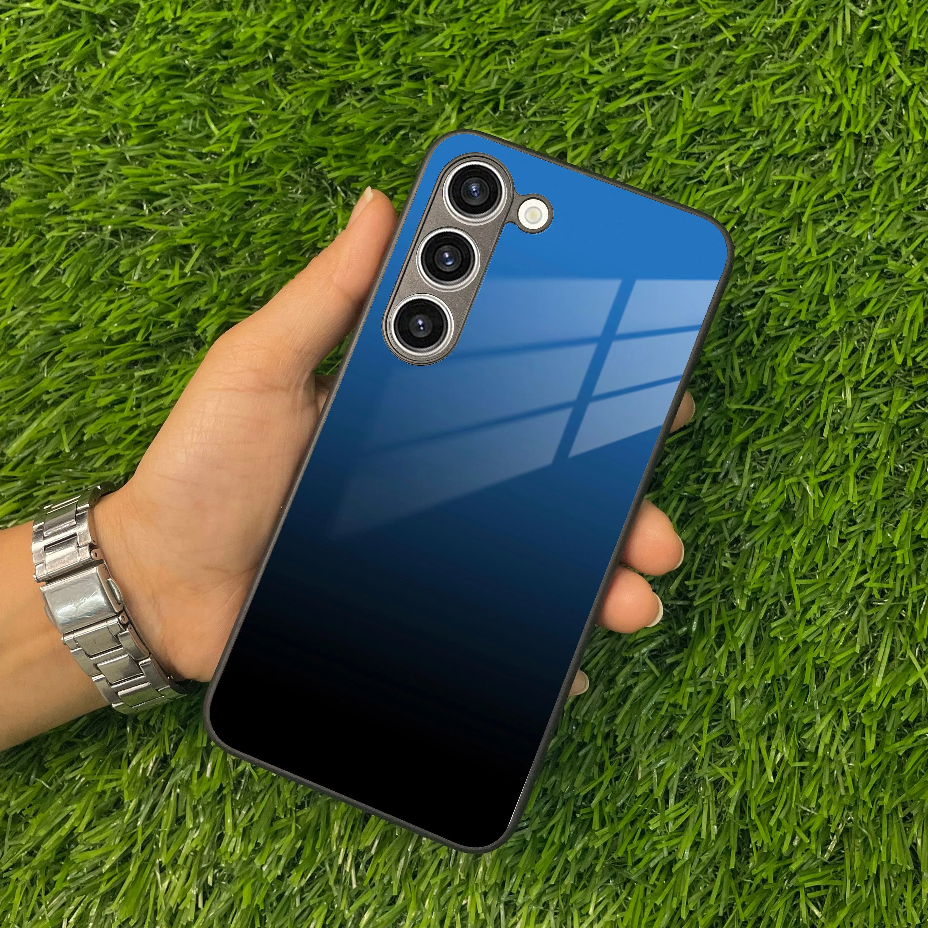 Blue Gradient Glass Case Cover For Samsung