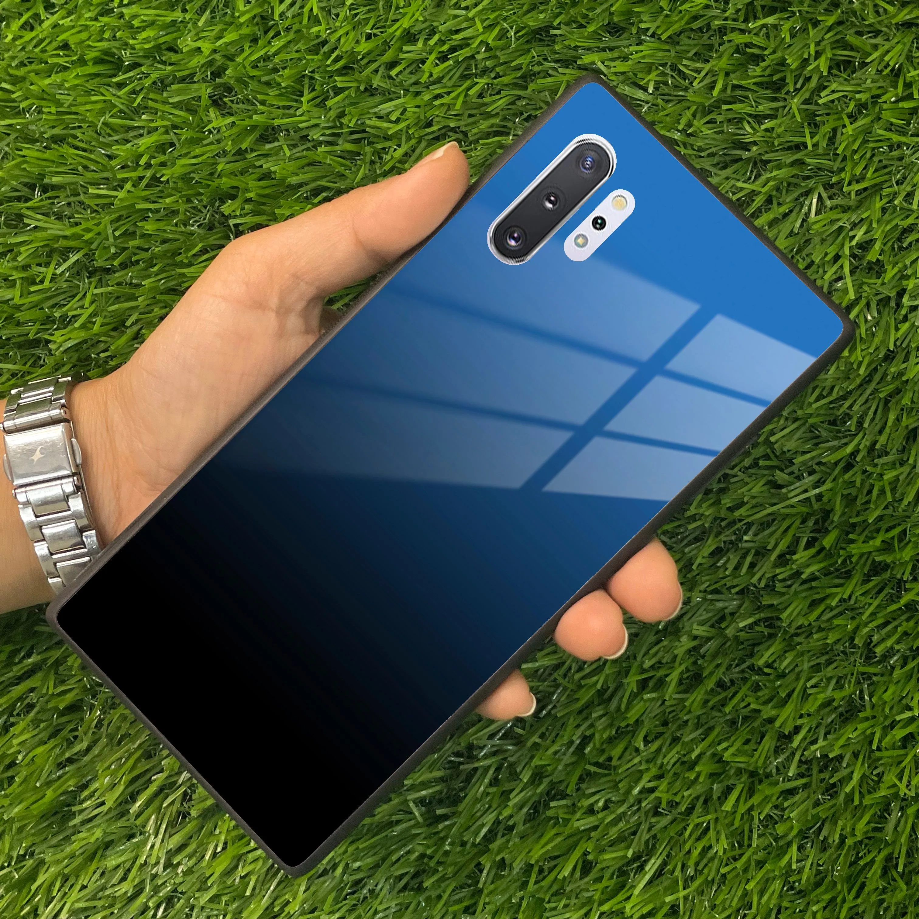 Blue Gradient Glass Case Cover For Samsung