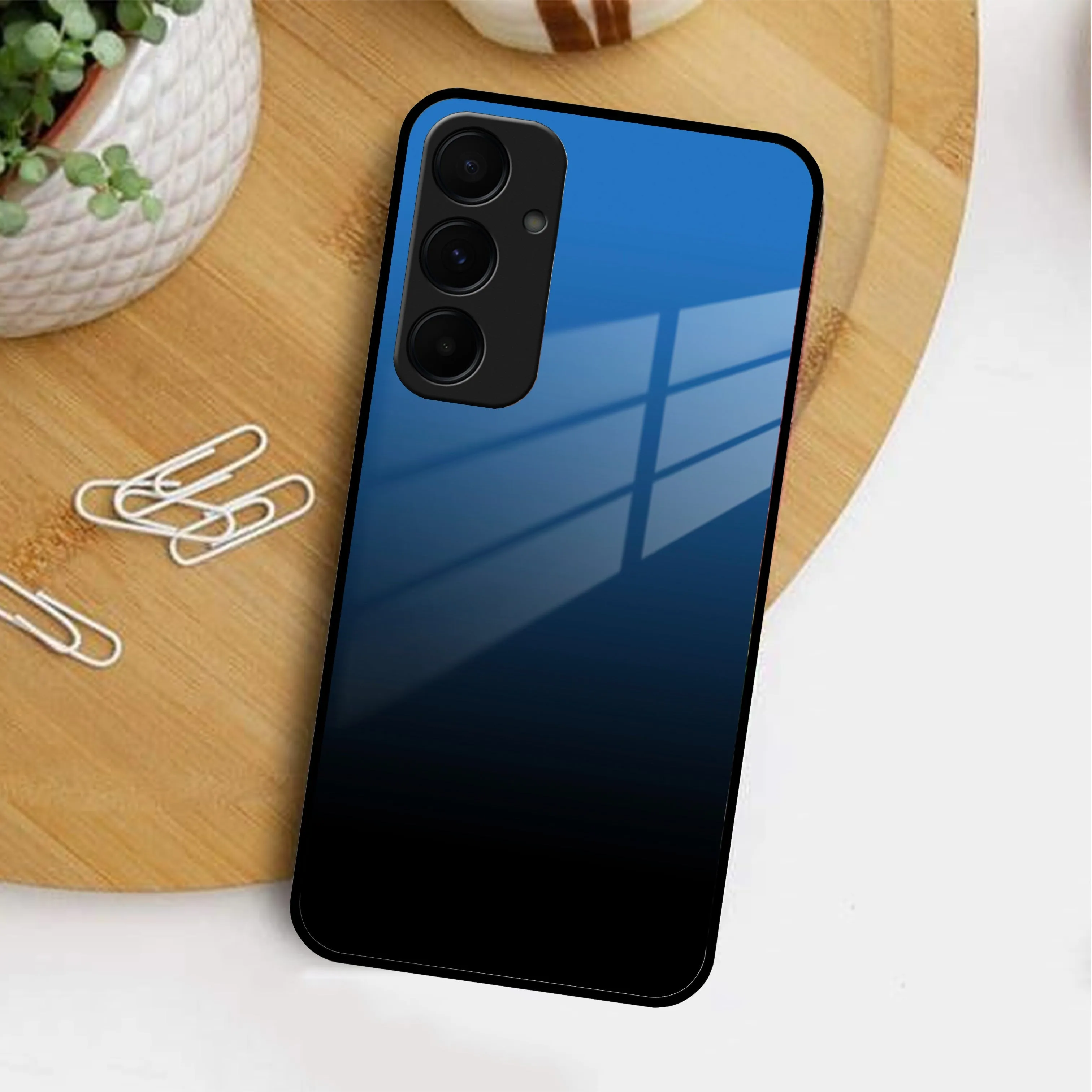 Blue Gradient Glass Case Cover For Samsung