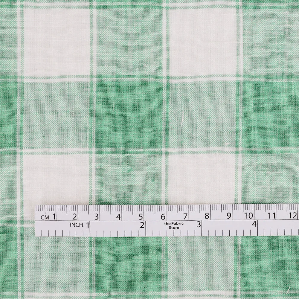 Bold Plaid Linen - Mint