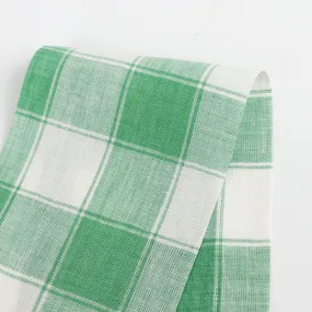 Bold Plaid Linen - Mint