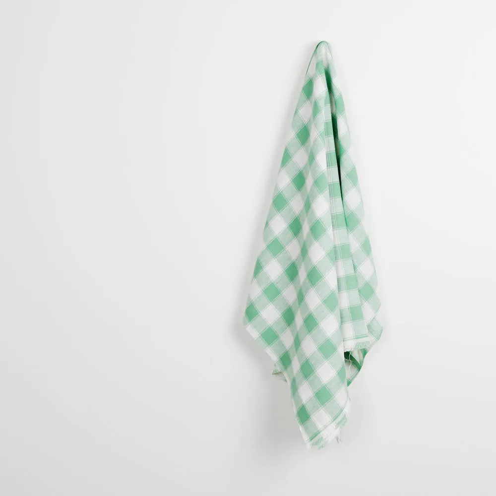 Bold Plaid Linen - Mint