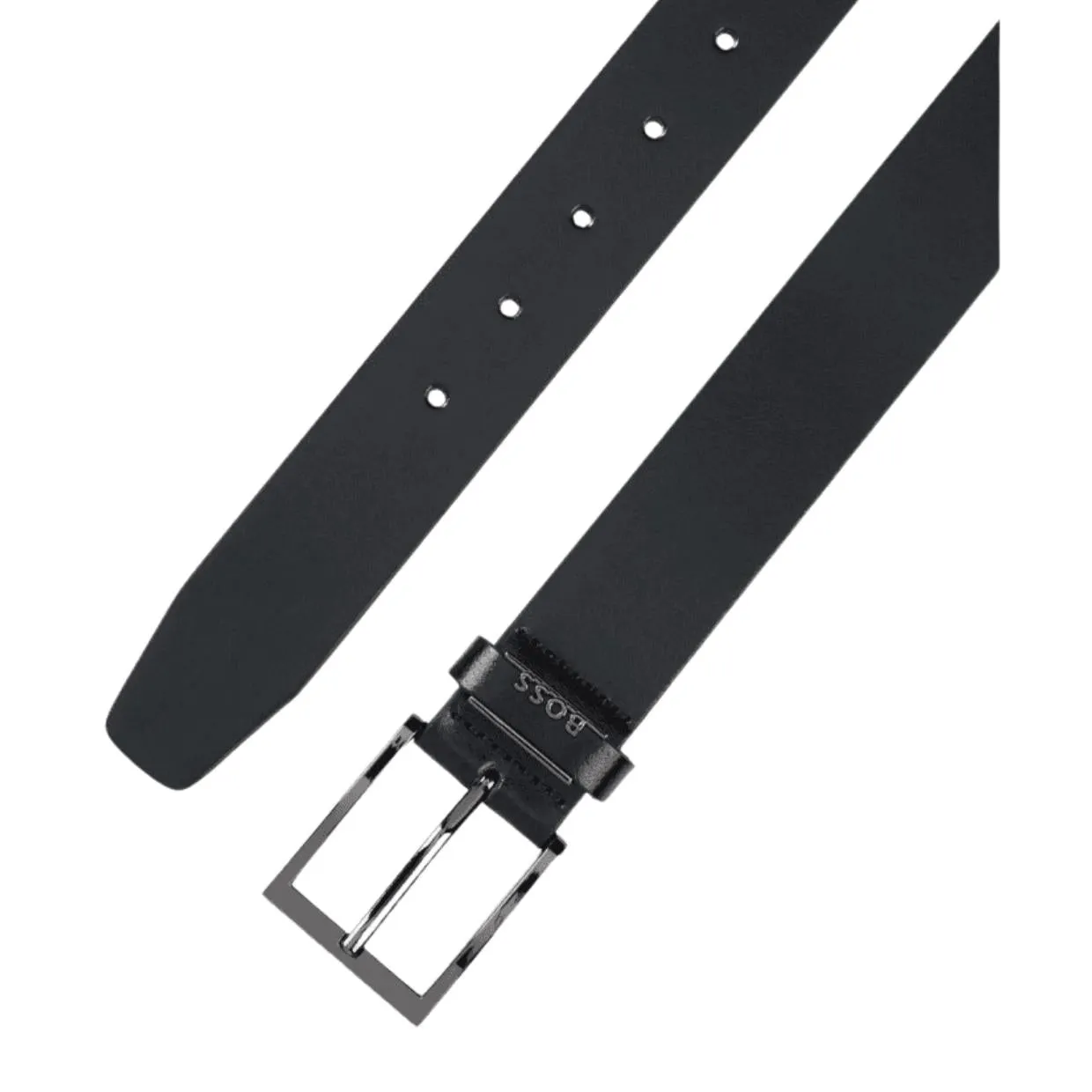 BOSS Logo Cole-Ant Black Leather Belt