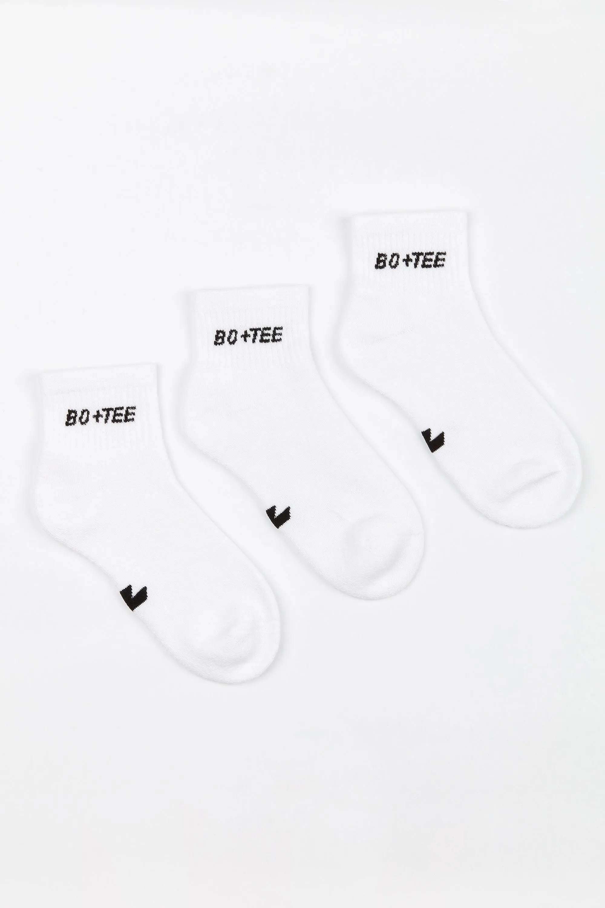 Branded Ankle Socks Multipack in White