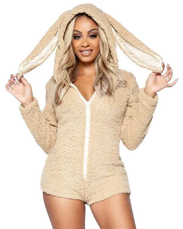 Brown Fuzzy Bunny Onesie