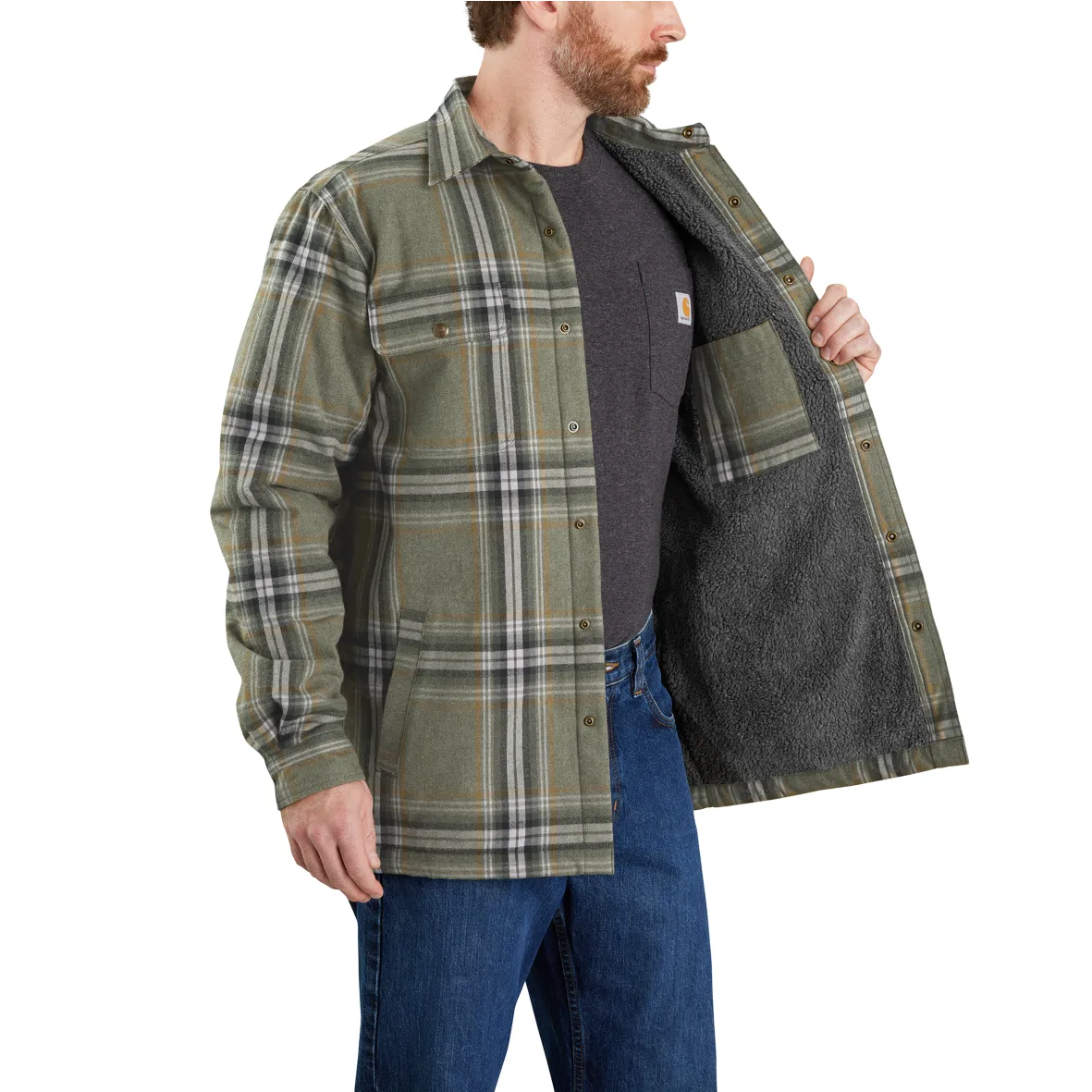 Carhartt Relaxed Fit Heavey weight Sherpa lined Shirt-Jac (105430)