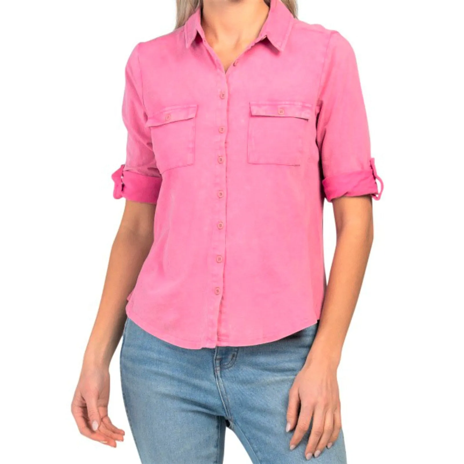 CG SPORT Classic Collar Button Front Shirt