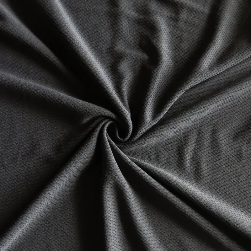 Charcoal Dry Pro Micropoly Lycra Pique Knit Fabric - 31" Remnant