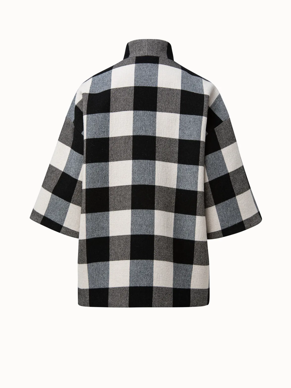 Chequerboard Plaid Egg Shape Coat 2 in 1