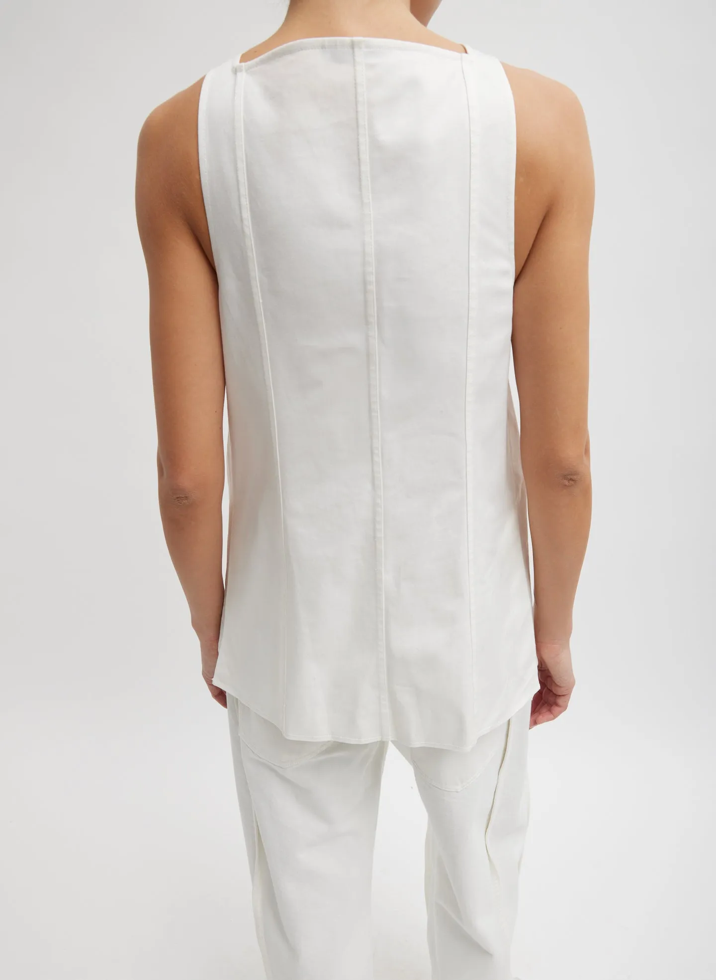 Chino Slit Front Sleeveless Tunic