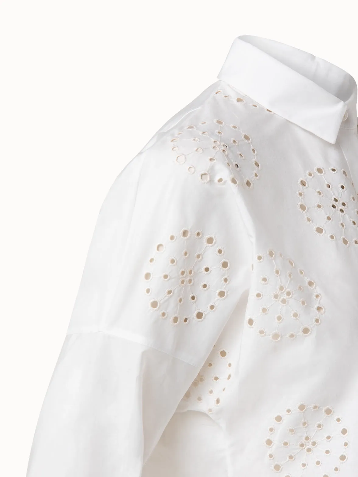 Cotton Medallion Eyelet Embroidery Blouse