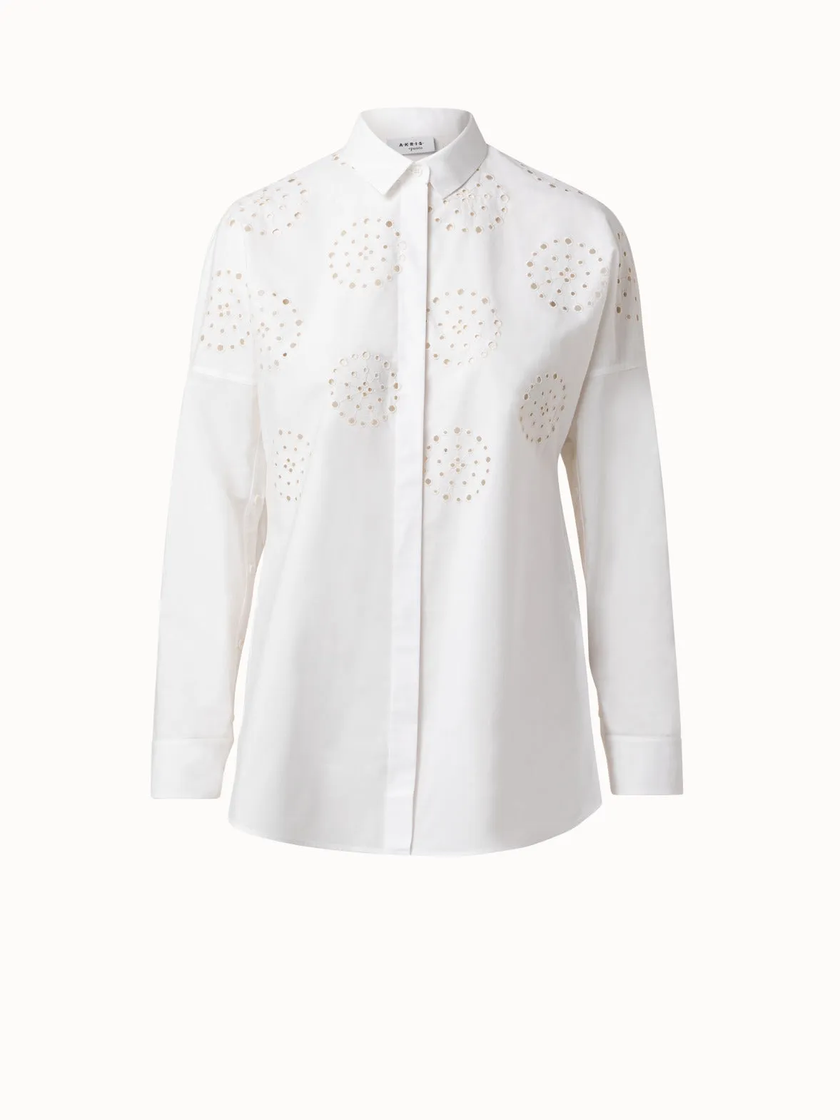 Cotton Medallion Eyelet Embroidery Blouse