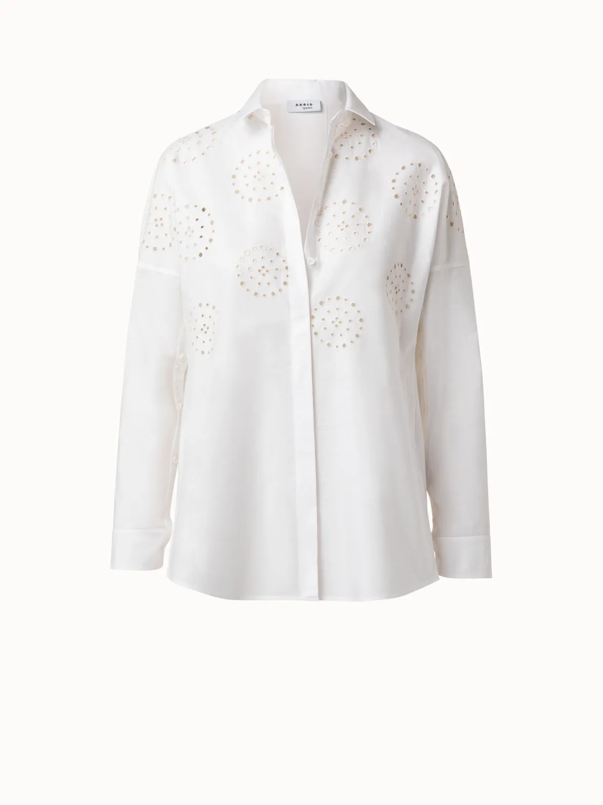 Cotton Medallion Eyelet Embroidery Blouse