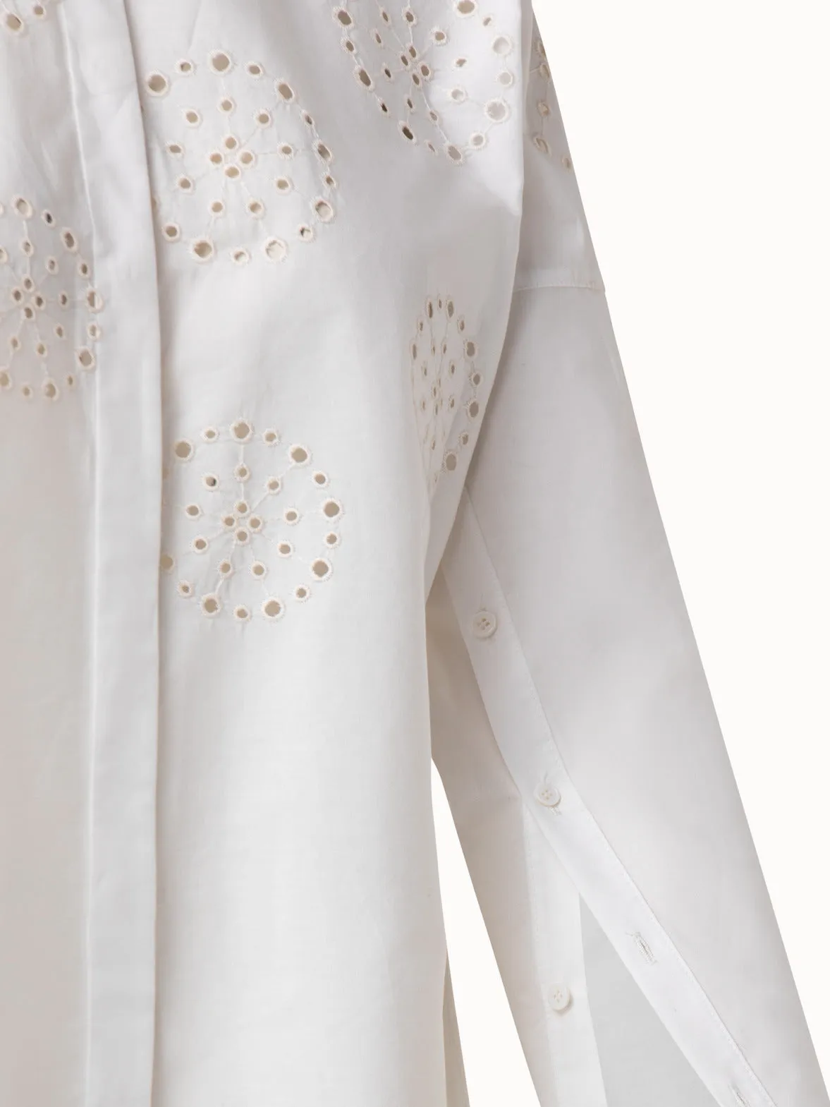 Cotton Medallion Eyelet Embroidery Blouse