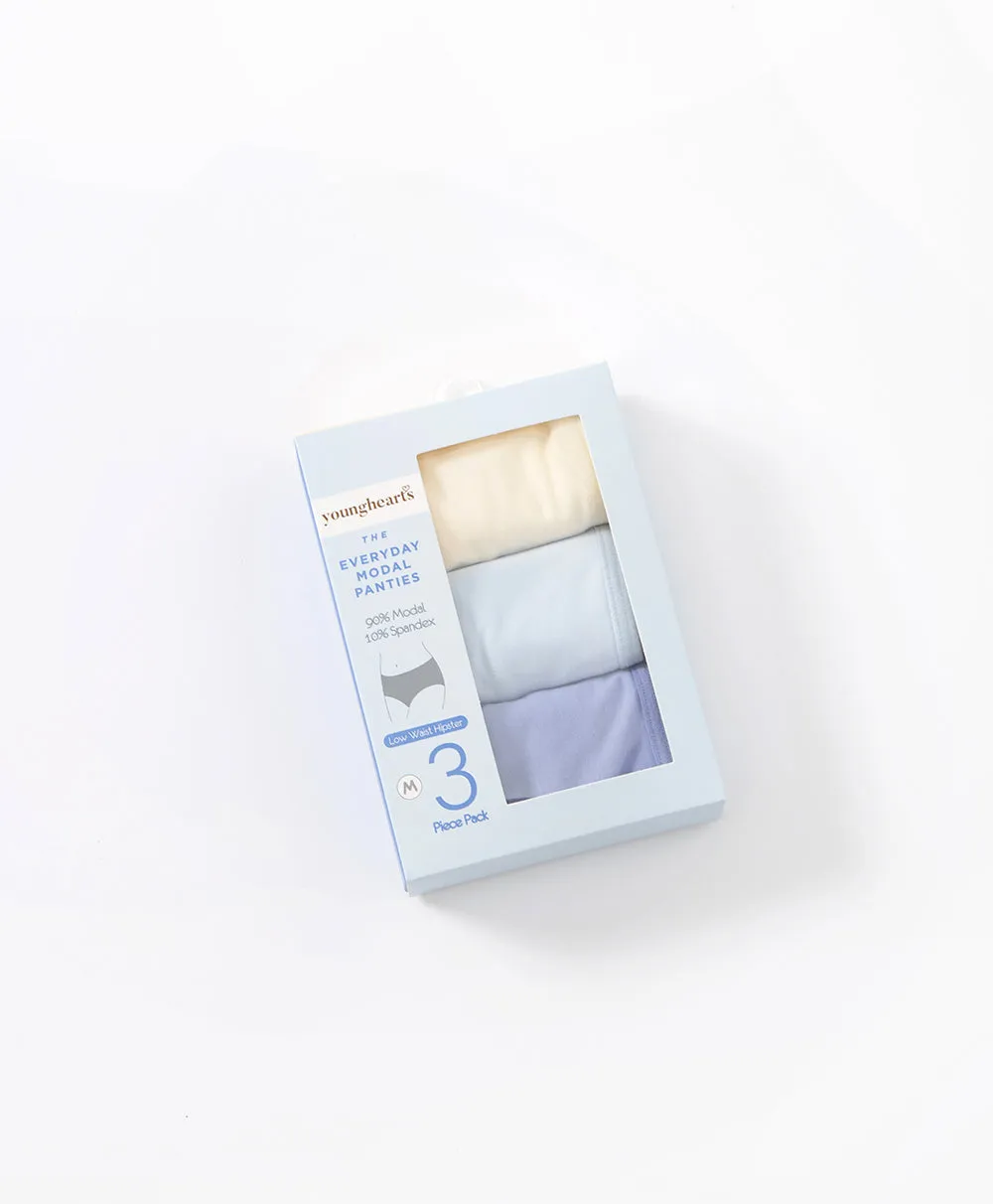 Creamy Blue Modal 3-pack Hipster Panties