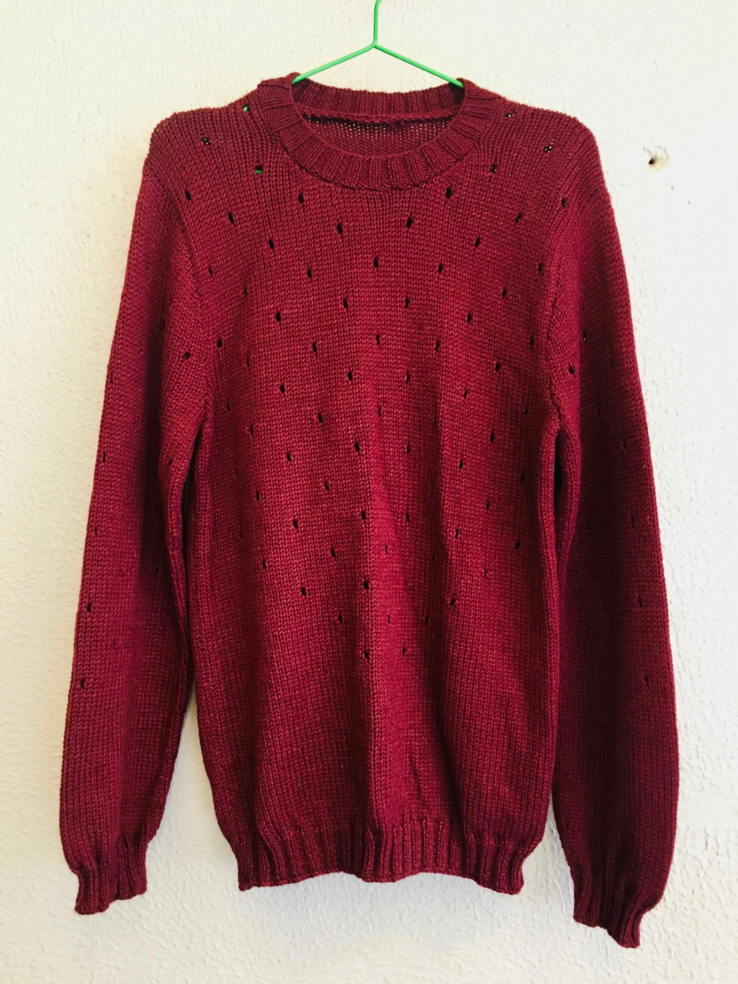 Crew Neck Long Sleeve Knit Wool Jumper