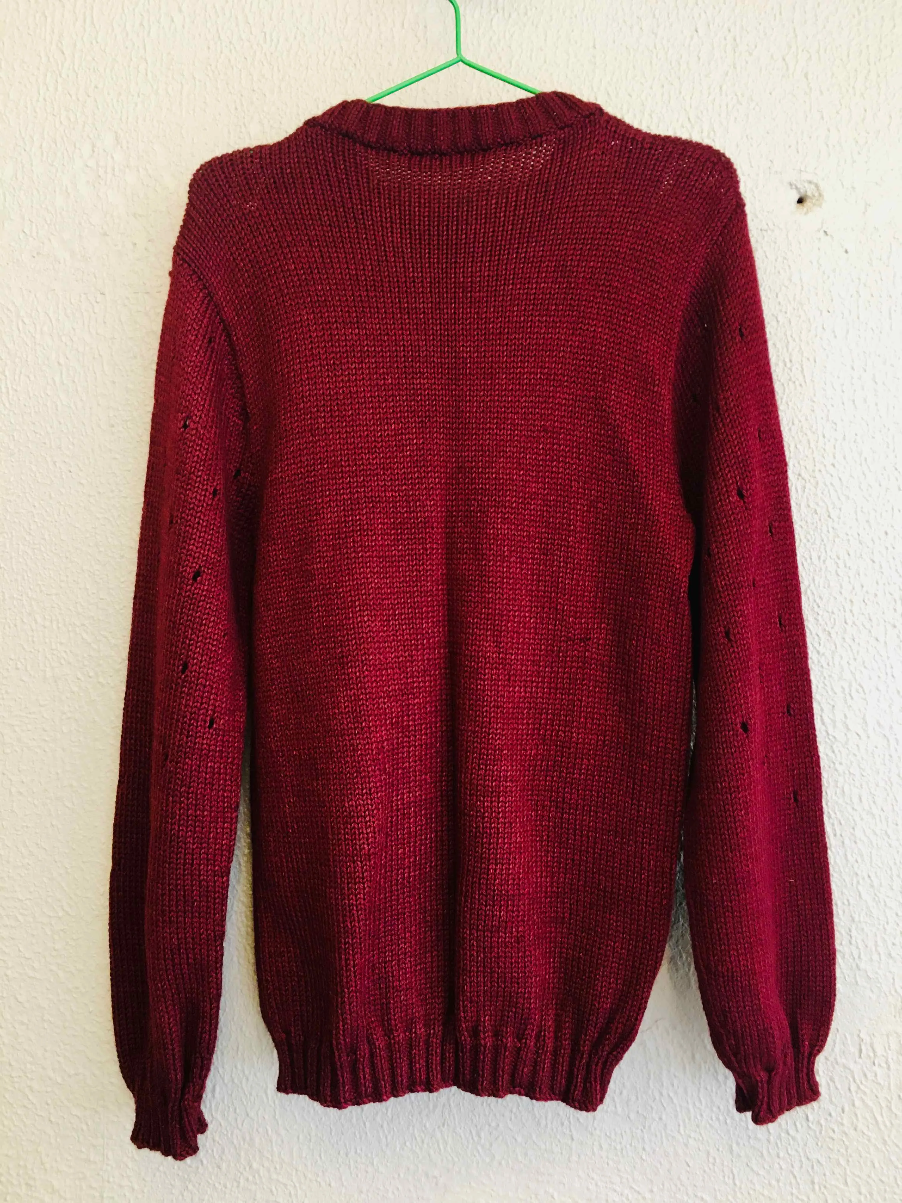 Crew Neck Long Sleeve Knit Wool Jumper