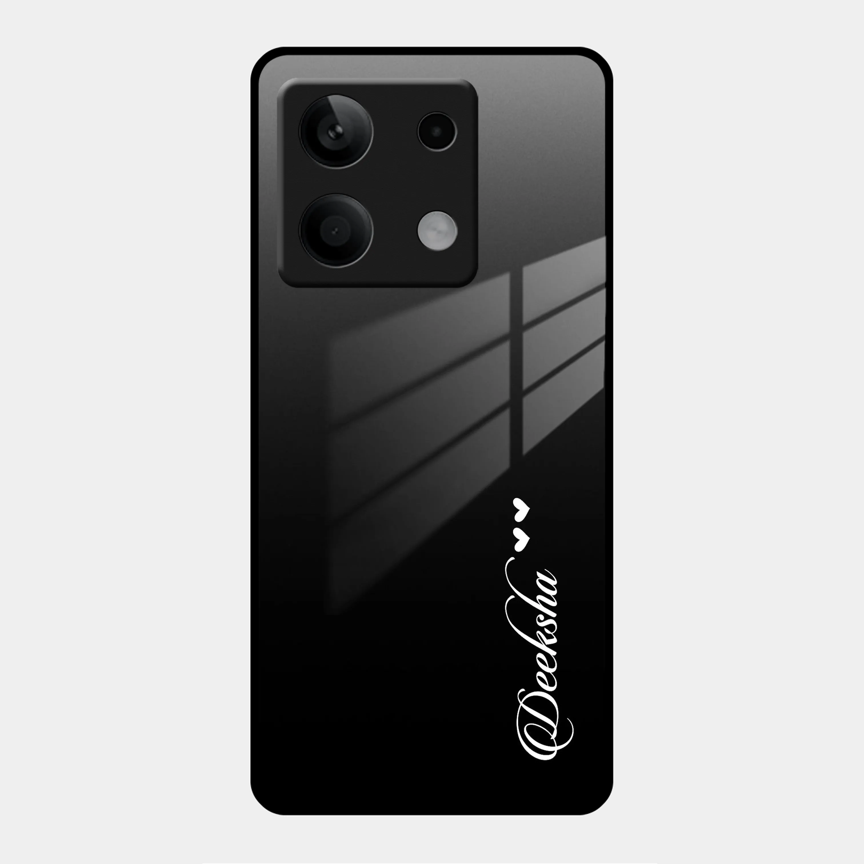 Customize Name Gradient Glass Case Cover Black For Redmi/Xiaomi