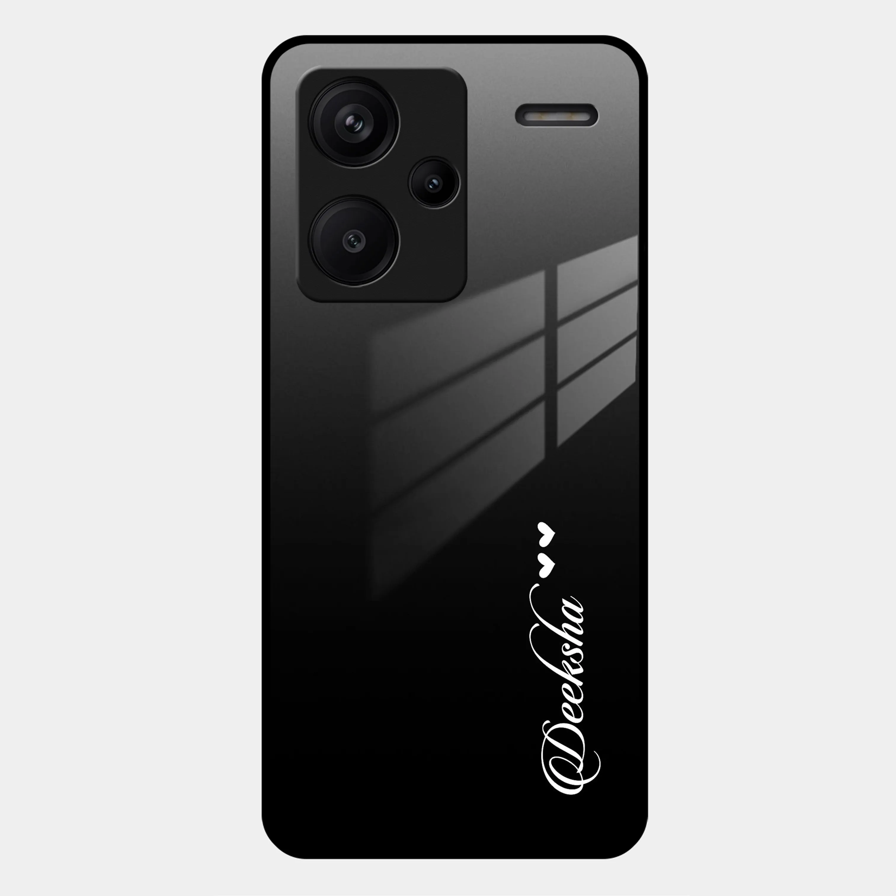 Customize Name Gradient Glass Case Cover Black For Redmi/Xiaomi