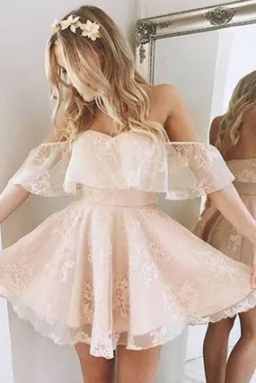 Cute Tulle Lace Short Prom Dresses, Homecoming Dresses Short,SH23