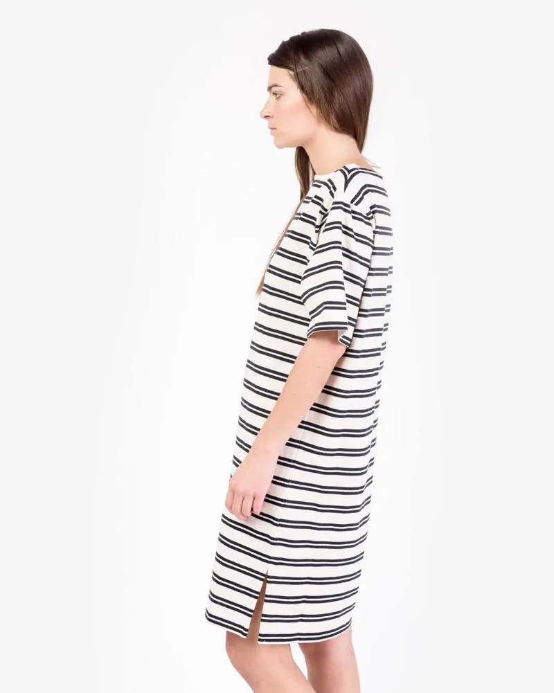 Dodora Striped Dress in Ecru